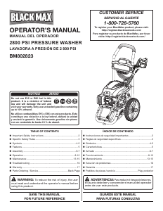 Manual de uso Black Max BM802823 Limpiadora de alta presión