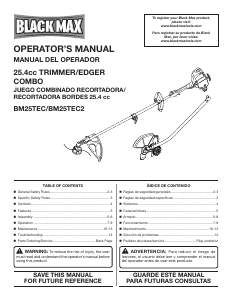 Manual de uso Black Max BM25TEC Cortabordes