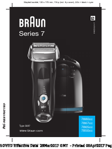 Εγχειρίδιο Braun 7850cc Series 7 Ξυριστική μηχανή