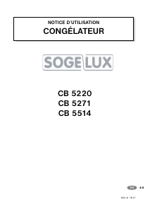 Mode d’emploi Sogelux CB5271 Congélateur