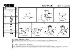Manual de uso Respawn HIGH-STAKES-03 High Stakes-R Silla de trabajo