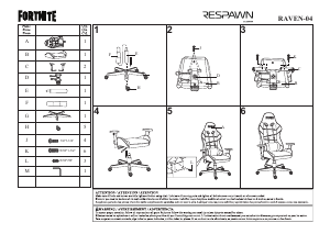 Manual de uso Respawn RAVEN-04 Raven-X Silla de trabajo