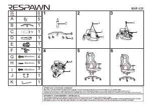 Mode d’emploi Respawn RSP-125-RED Sidewinder Chaise de bureau
