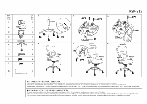 説明書 Respawn RSP-215-BLK Specter 事務用椅子