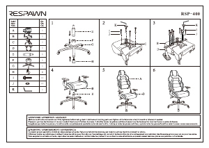 Kullanım kılavuzu Respawn RSP-400-RED Ofis sandalyesi