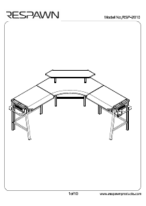 説明書 Respawn RSP-2010-BLU デスク