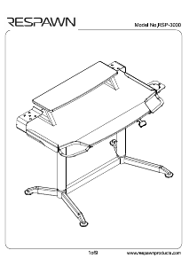 说明书 Respawn RSP-3000-BLU 桌子