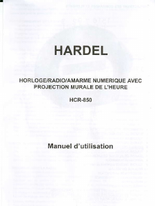 Mode d’emploi Hardel HCR-850 Radio-réveil