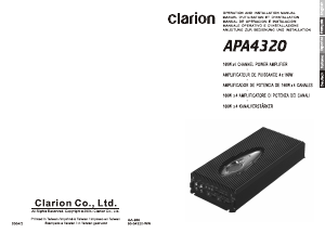 Manual Clarion APA4320 Car Amplifier