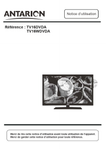 Mode d’emploi Antarion TV16DVDA Téléviseur LCD