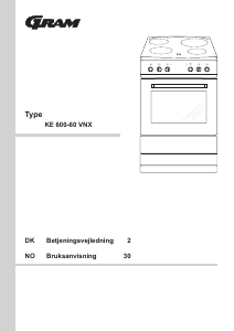 Bruksanvisning Gram KE 600-60 VNX Komfyr