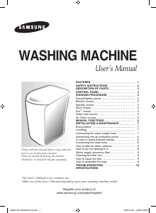 Manual Samsung WA92J9 Washing Machine