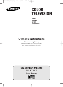 Manual Samsung SP-54T8HL Television