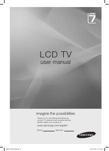 Manual Samsung LA55C750R2R LCD Television