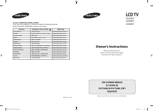 Manual Samsung LA32N71B LCD Television
