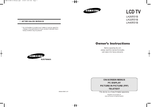 Manual Samsung LA40R51B LCD Television