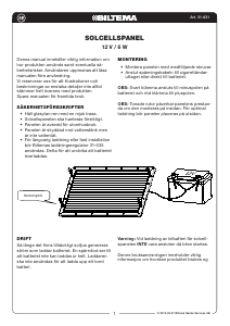 Bruksanvisning Biltema 31-631 Solpanel