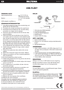 Bruksanvisning Biltema 84-1294 Fläkt