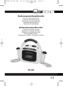 Manuale Clatronic CR 465 Registratore a cassette