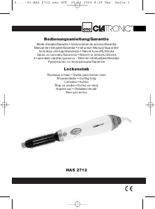 Manual Clatronic HAS 2712 Modelador de cabelo