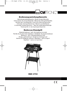 Manuale Clatronic BQS 2794 Barbecue