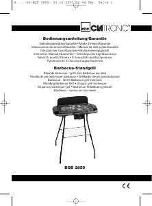 Bedienungsanleitung Clatronic BQS 2850 Barbecue