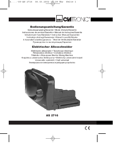 Instrukcja Clatronic AS 2716 Krajalnica