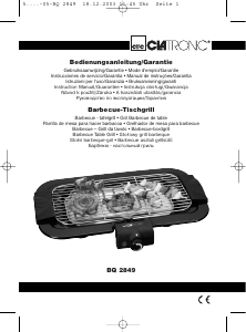 Manual Clatronic BQ 2849 Table Grill