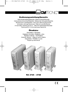 Manual Clatronic RA 2728 Aquecedor