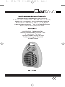 Manuale Clatronic HL 2770 Termoventilatore