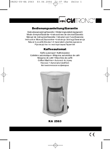 Manual de uso Clatronic KA 2563 Máquina de café