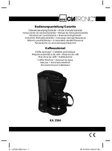 Bruksanvisning Clatronic KA 2564 Kaffemaskin