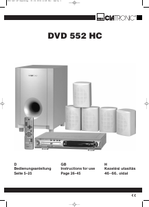 Használati útmutató Clatronic DVD 552 HC Házimozi-rendszer