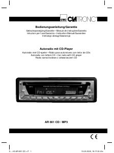 Manual Clatronic AR 661 CD Car Radio