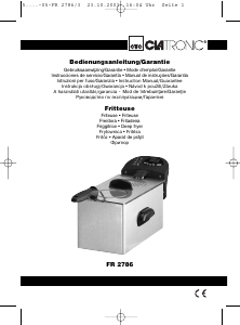 Mode d’emploi Clatronic FR 2786 Friteuse