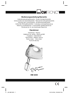Manual Clatronic HM 2935 Misturador da mão