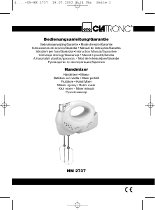 Manual de uso Clatronic HM 2737 Batidora de varillas