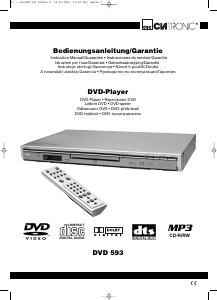 Manual de uso Clatronic DVD 593 Reproductor DVD