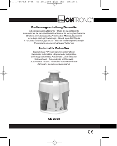 Manual Clatronic AE 2758 Juicer