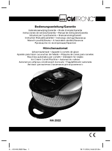 Manual Clatronic HA 2922 Waffle criador