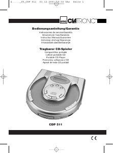 Instrukcja Clatronic CDP 511 Przenośny odtwarzacz CD
