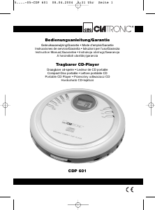 Bedienungsanleitung Clatronic CDP 601 Discman