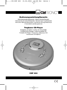 Bedienungsanleitung Clatronic CDP 602 Discman