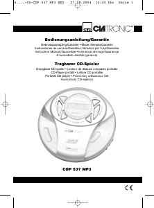 Manuale Clatronic CDP 537 MP3 Discman