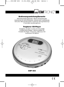 Instrukcja Clatronic CDP 603 Przenośny odtwarzacz CD