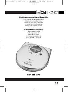 Instrukcja Clatronic CDP 515 MP3 Przenośny odtwarzacz CD