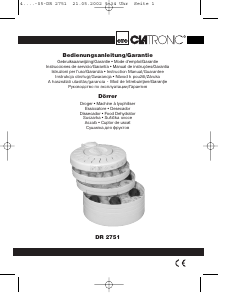 Bedienungsanleitung Clatronic DR 2751 Lebensmitteltrockner