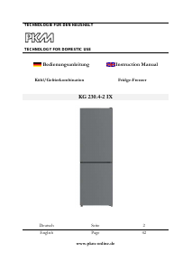 Bedienungsanleitung PKM KG 230.4-2 IX Kühl-gefrierkombination