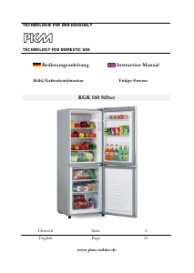 Manual PKM KGK160 Fridge-Freezer