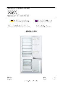 Manual PKM KG 250.4A+EB Fridge-Freezer